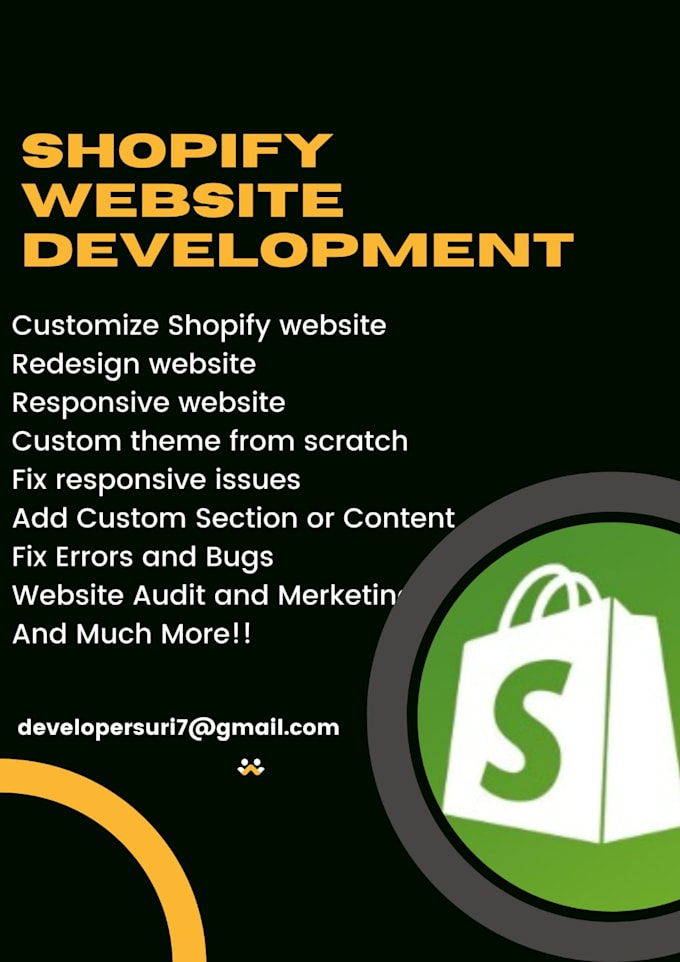 develop shopify website customize or custom code sections