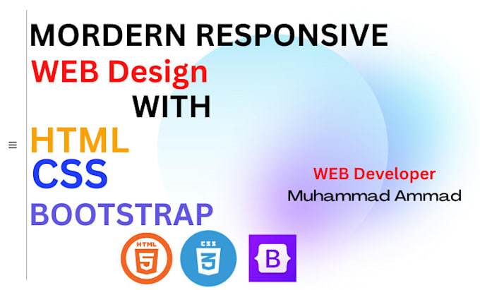 Create a responsive website design using html css and bootstrap by ...