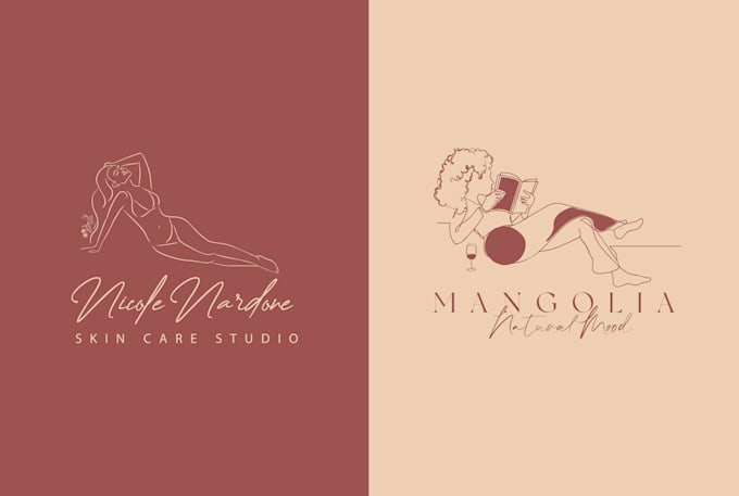 design minimalist line art signature  hand drawn botanical logo