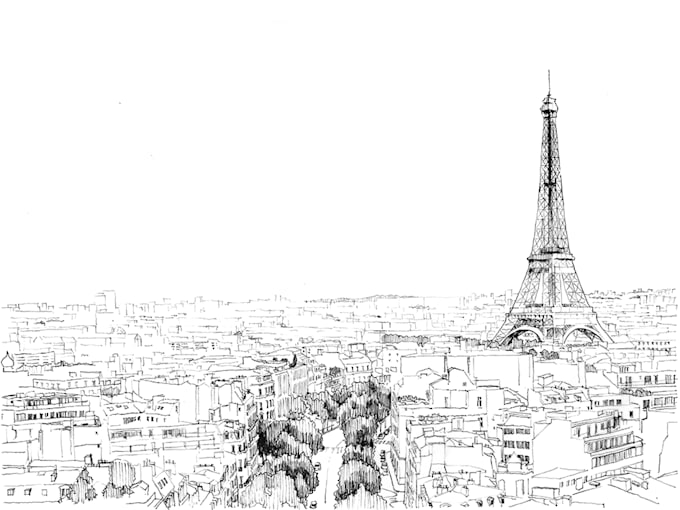 do city sketches illustrations