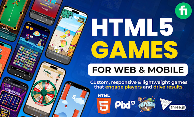 design and develop custom HTML5 mini games, 2d or 3d, browser games