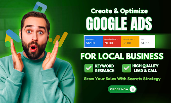 create and optimize google ads PPC campaigns for local service businesses