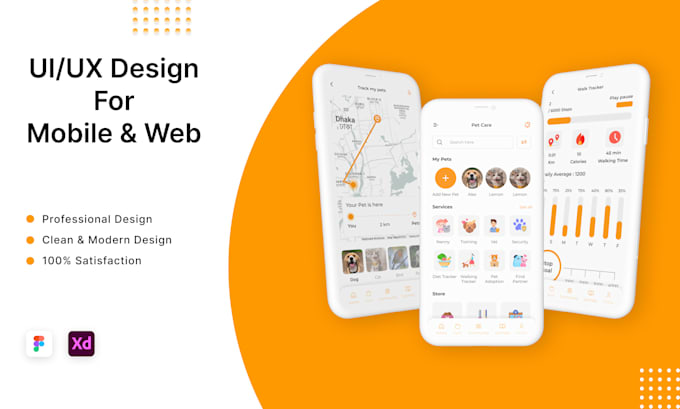 Design ui ux for mobile app and web design in figma and adobe xd by Abu ...