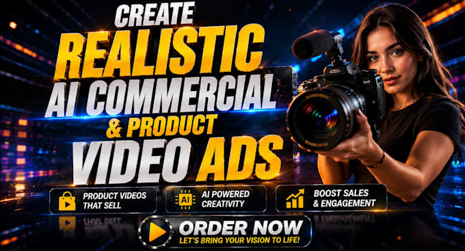 create realistic ai commercial video or promotional product video ads in 24 hour
