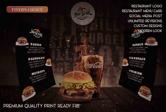design a restaurant logo , menu , promotional posts ,banner and templates