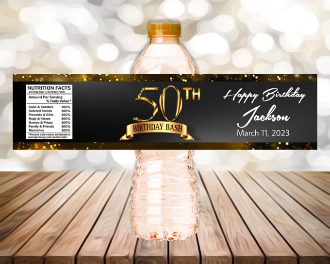 Design water bottle label for kids birthday party or events by ...