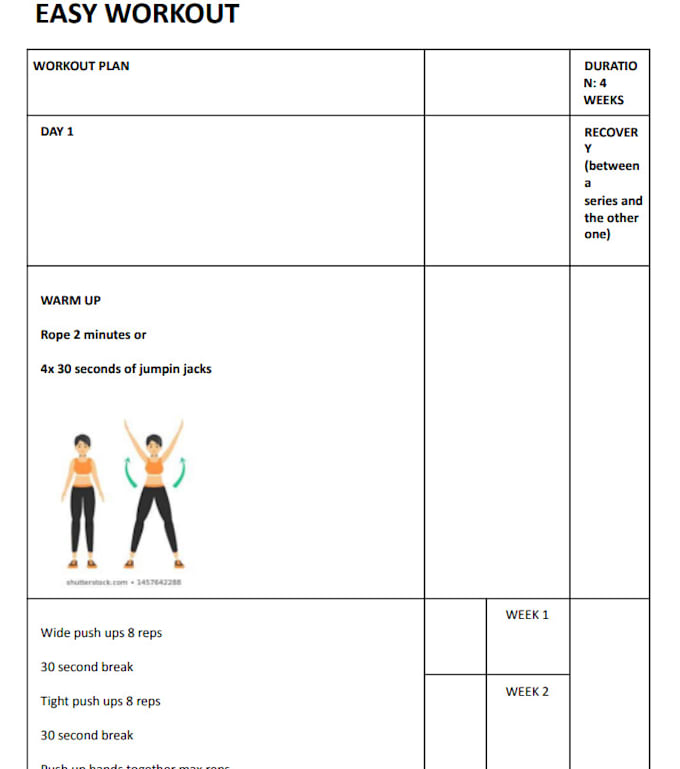 Create for u workout plan and diet by Kingstone35 | Fiverr