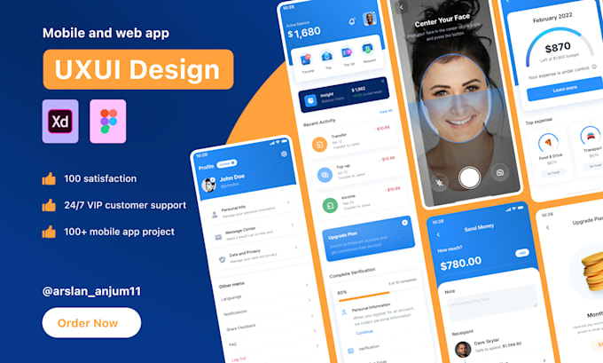 Design amazing ui ux for mobile and web app user interface by Arslan ...