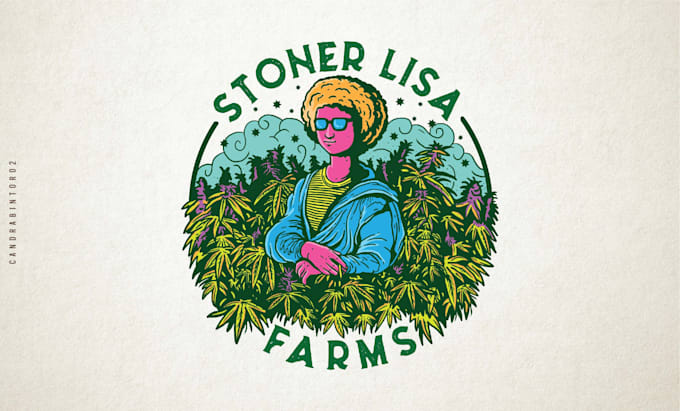 create edgy vintage retro cannabis logo