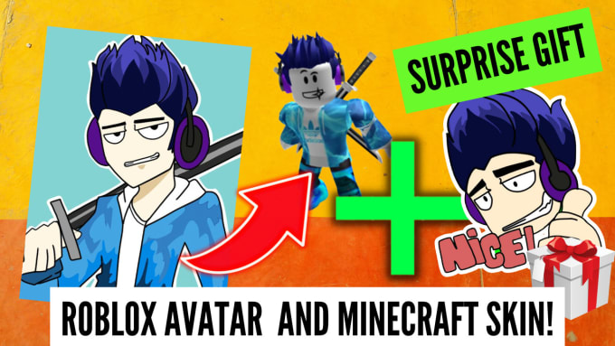 Draw your roblox avatar or minecraft skin in cartoon style by ...