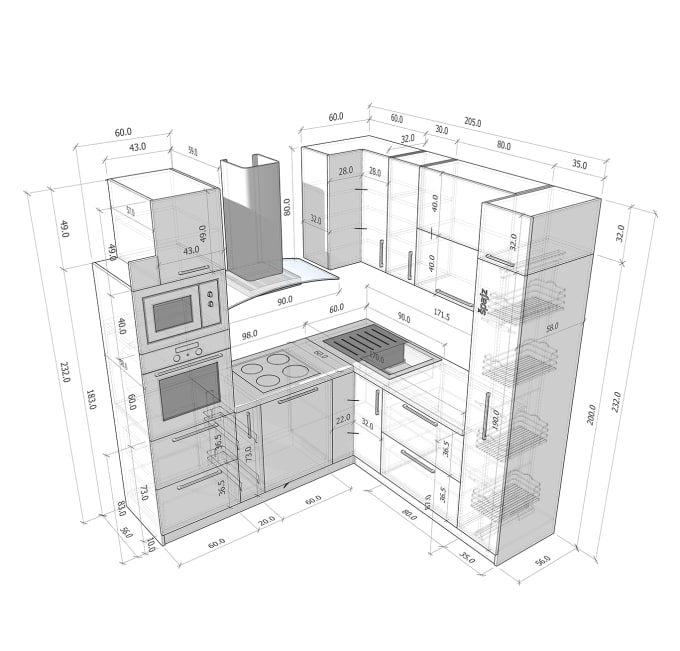 Create a detailed custom design sketchup model from a sketch by ...