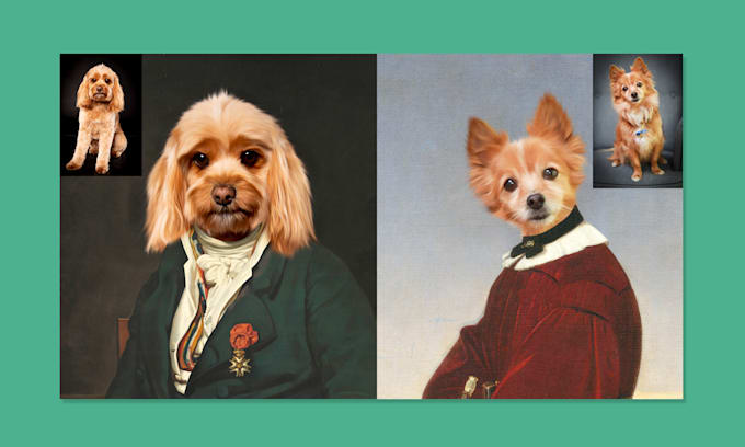 create custom pet portrait, royal, renaissance