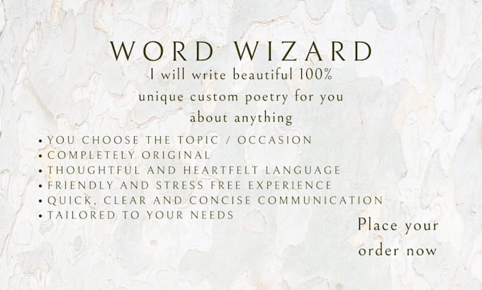 write a custom, heartfelt poem for any occasion