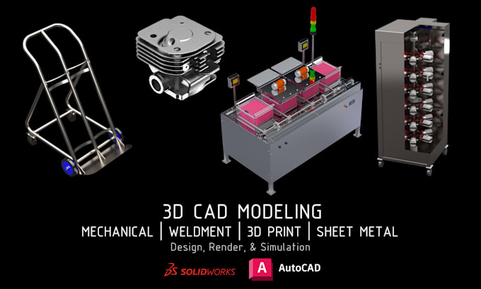 create mechanical design, weldment structure, 3d print
