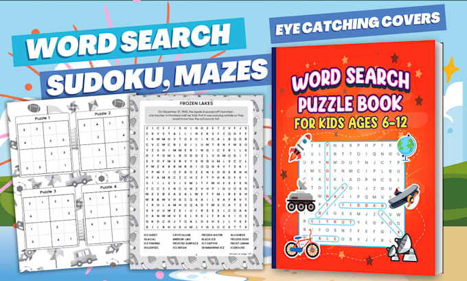 create word search sudoku crossword mazes book for KDP