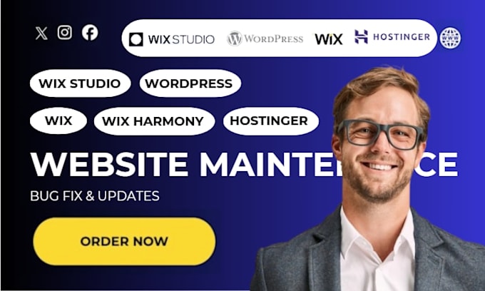 wix website maintenance hostinger wordpress bug fix update wix studio website