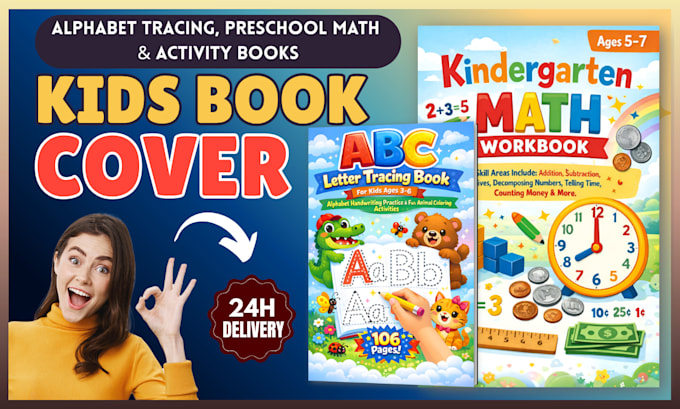 do handwriting practice activity book cover for amazon kdp