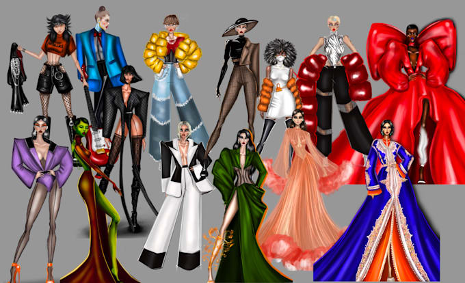 Draw a fashion illustration and design collections by Lvmivart | Fiverr