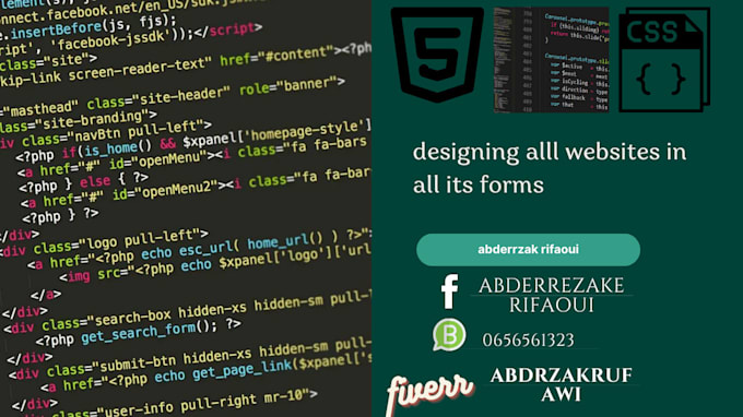 Create front end for your website in html, css by Abdrzakrufawi | Fiverr