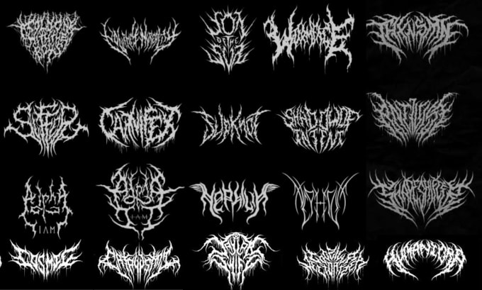 Create slam, black metal, death metal, goregrind, metallic black ...