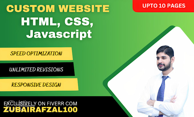 Create a custom website using html, css, and javascript by ...
