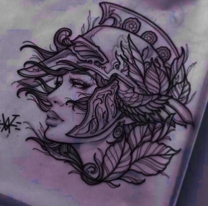 Picture of Tattoo Sketch Of Beautiful Greek Goddess - PromptFlow