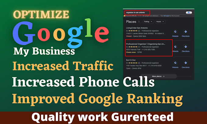 Führen sie eine google my business-optimierung für lokales seo und gmb ...