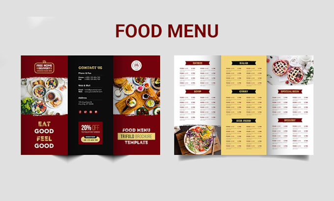 do restaurant menu card design, food menu design, digital menu board design