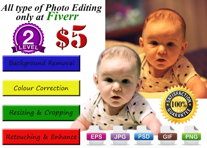 do professional photoshop editing, retouch enhance resize