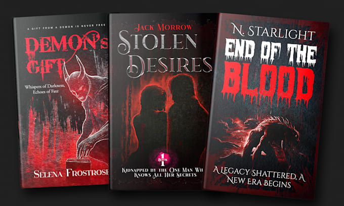 design professional dark horror and crime theme book cover