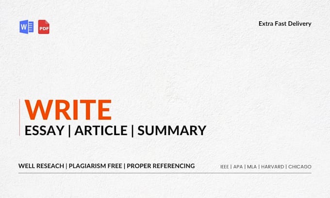 write essays, articles and summary