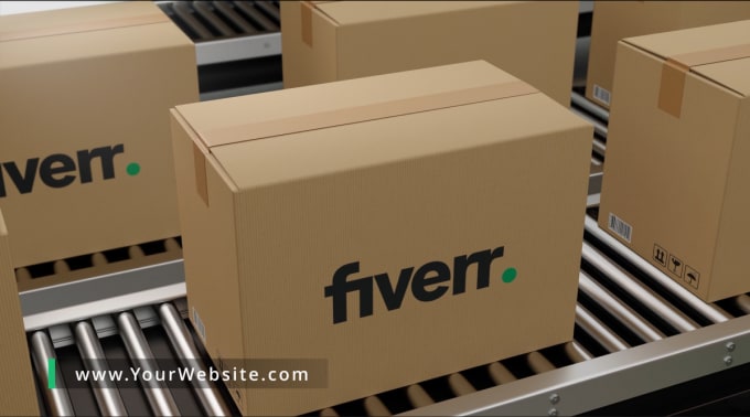 put your logo on boxes on the conveyor belt
