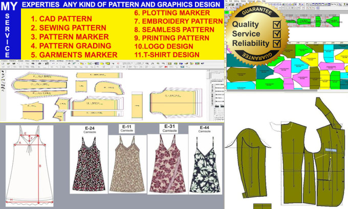 I will make garments pattern , seamless pattern and embroidery design