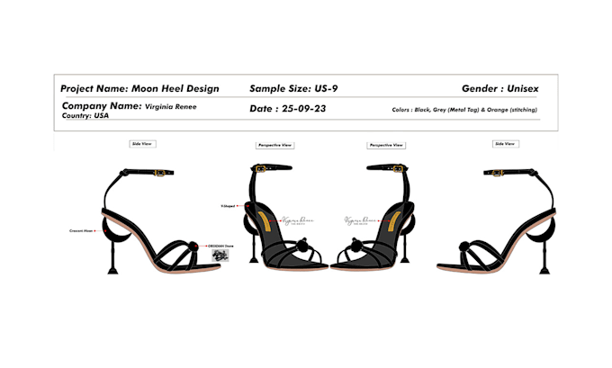 Crear bocetos de zapatos de mujer, diseño y tacones
