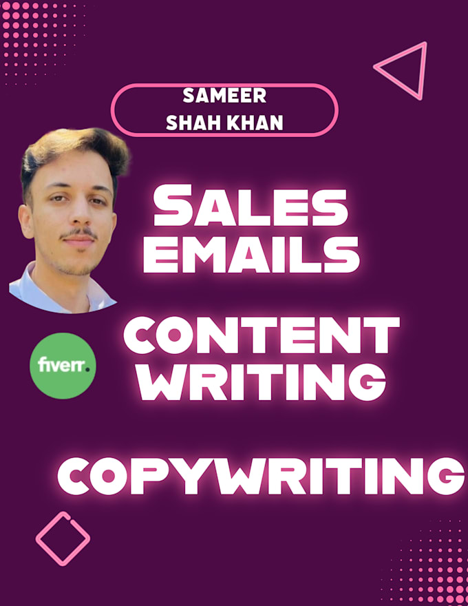 Do email writing, copywriting, and content writing for businesses by Sameershah650 Fiverr