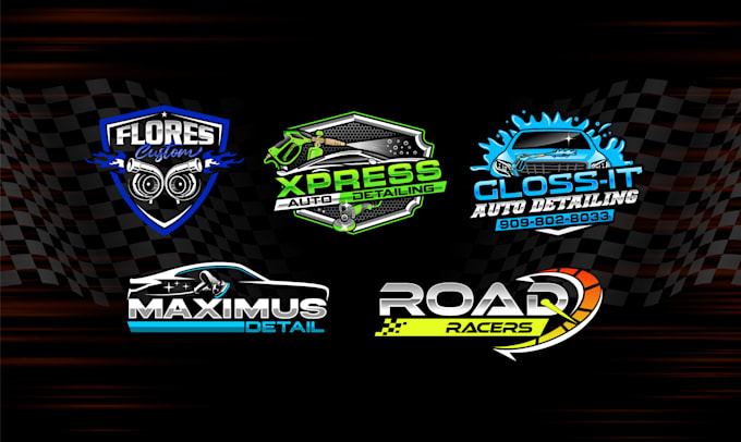 do 3d auto detailing, car wash, automotive logo design