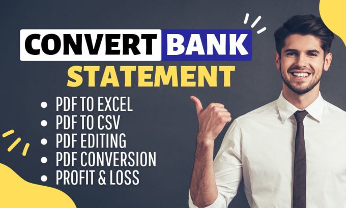 Convert Bank Statement From Pdf To Excel And Csv For Quickbooks And Other By Israr07 Fiverr 5728