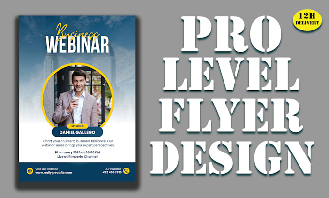 design professional business, webinar, and promotional flyers