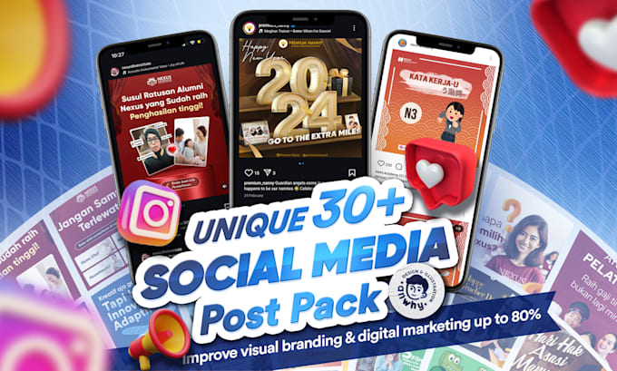 design 30 original social media posts for feed and story