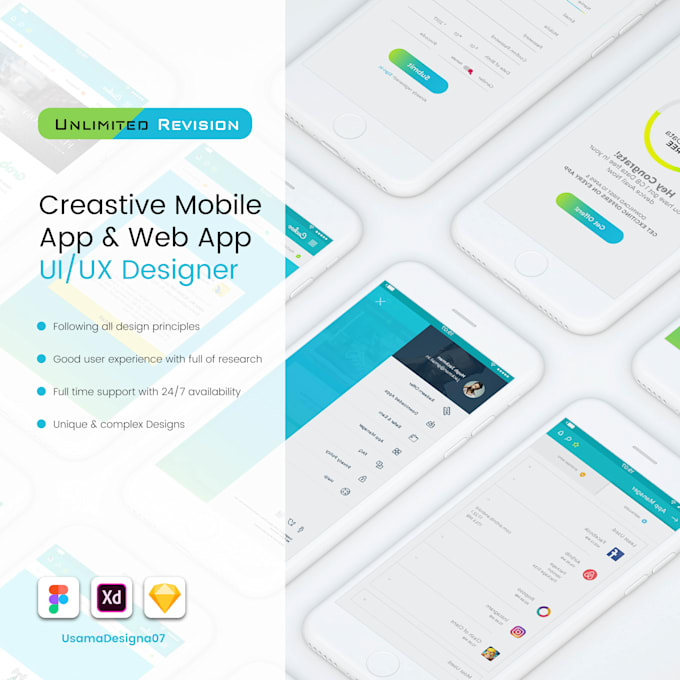 Do attractive mobile ui ux design or app ui ux design by Usamadesigns07 ...