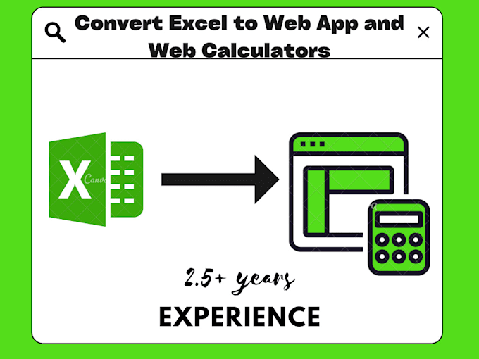 convert excel calculator to online web app and calculator