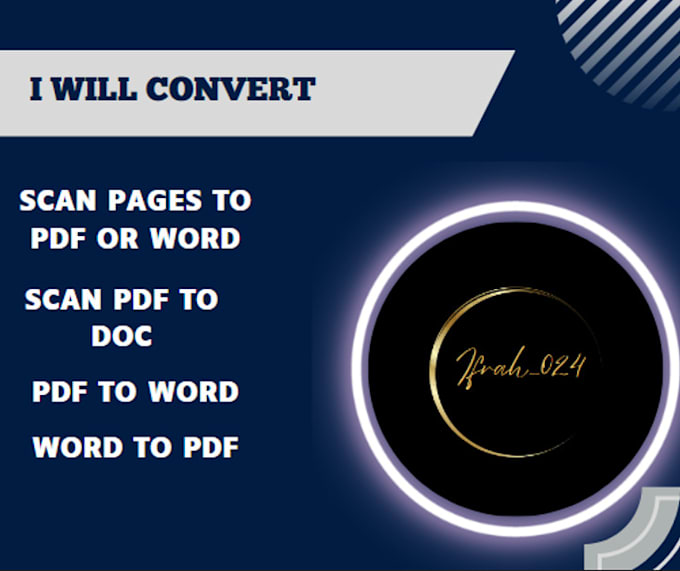 Convert pdf files or scan pages to word or pdf by Ifrah_024 Fiverr