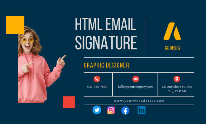 Create Clickable Email Signatures Or Html Email Signature By Kddesign11 Fiverr