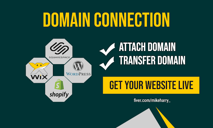 connect or transfer domain to squarespace, shopify and wix website