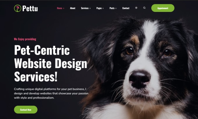 Build pet store dog and cat adoption veterinary clinic website