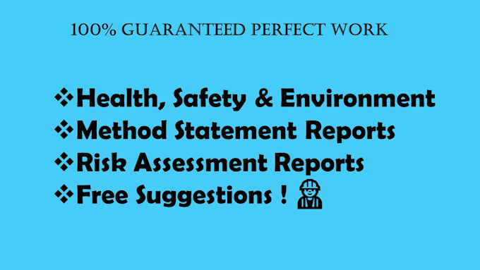 do health and safety manual, method statement,risk assessment