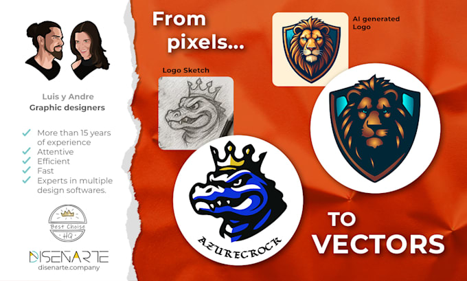 vector traced your drawn or ai logo to make it professional