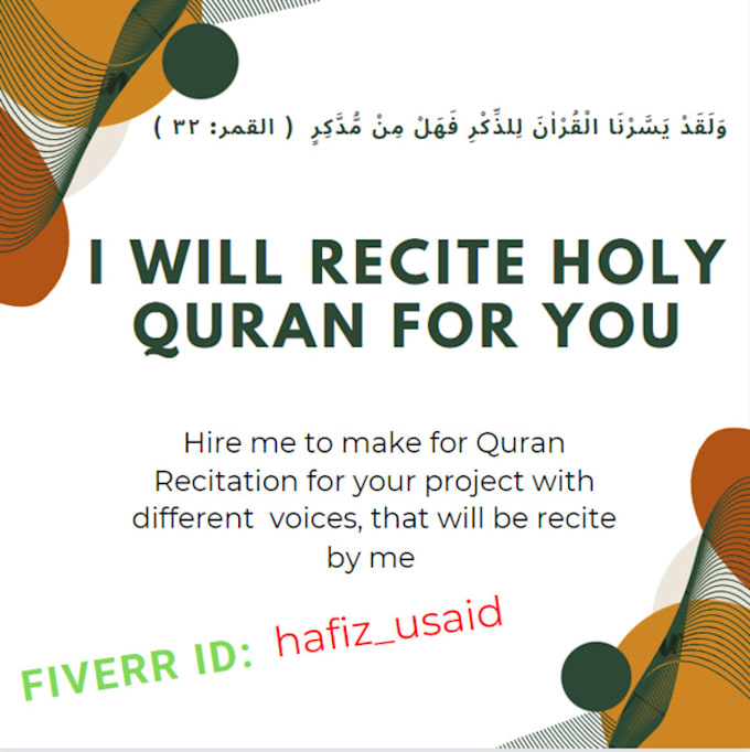 Pur Recite Recite quran for your project by Hafiz_usaid | Fiverr