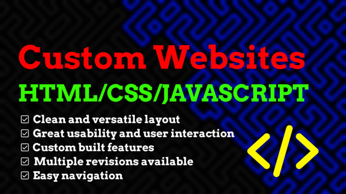 Create a custom website in html css and javascript by Avt359 | Fiverr