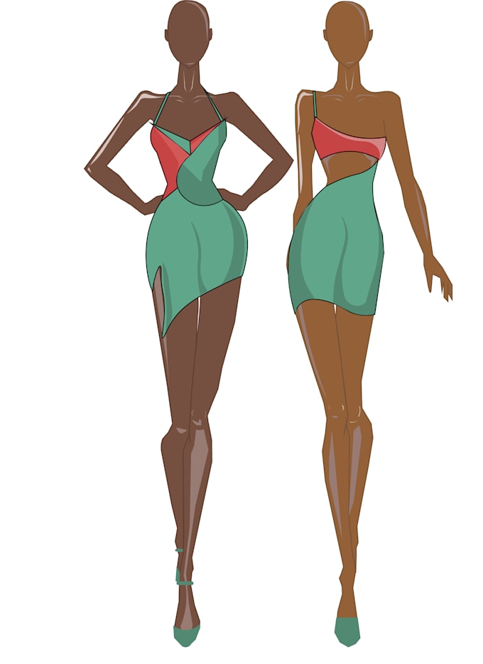 Draw a fashion illustration or sketch by Amanda_kavi | Fiverr